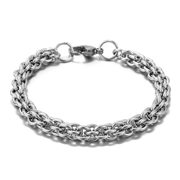 Vintage Stainless Steel Link Chain Bracelet - Picture 3 of 6